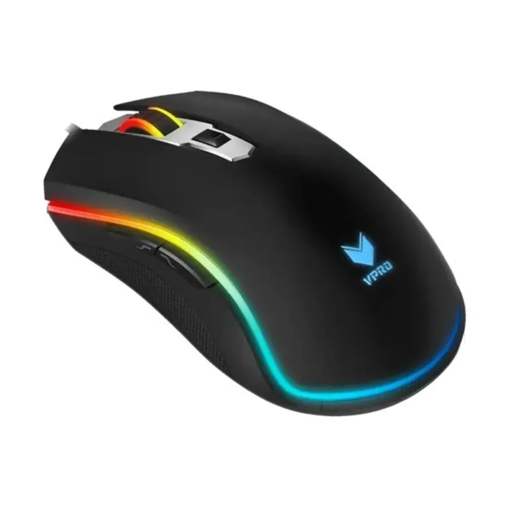 Buy Rapoo V25S (Black with RGB) Optical Wired Gaming Mouse online in Pakistan at WaddaGamer