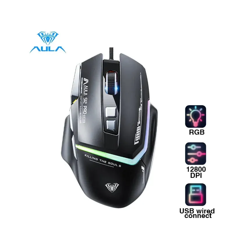 AULA Mountain S12 Pro Wired 2800 DPI Optical Gamer Mouse price in Pakistan product image