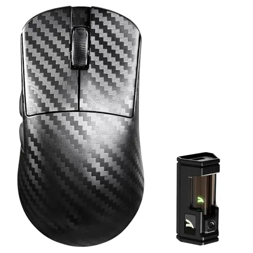 Attack Shark pc gear Attack Shark R11 ULTRA (Weave Black) Carbon Fiber Wireless Gaming Mouse front view