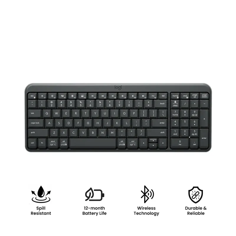 Logitech K250 (Graphite) Compact Bluetooth® Wireless Keyboard