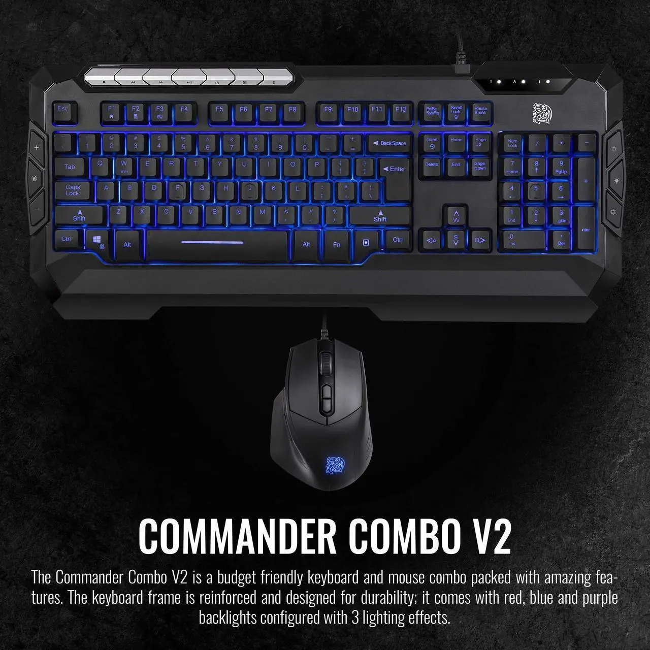 Thermaltake V2 Keyboard Mouse (2-in-1) Commander Gaming Combo