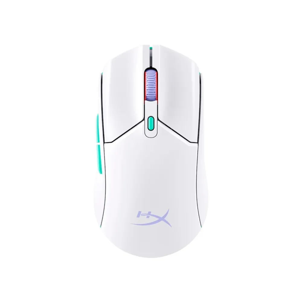 HyperX pc gear HyperX Pulsefire Haste 2 Core (White Green Purple) Wireless Gaming Mouse front view