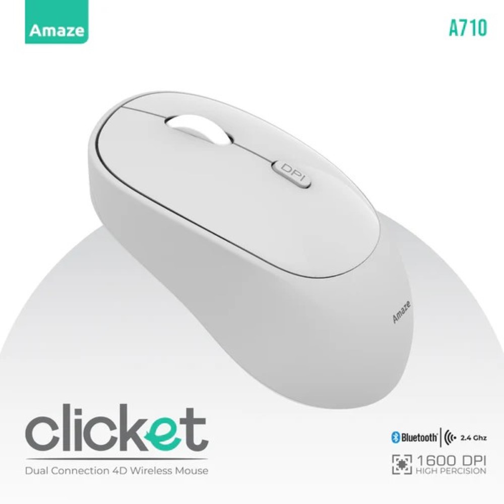 Amaze A710 (White) Dual Click Wireless Mouse