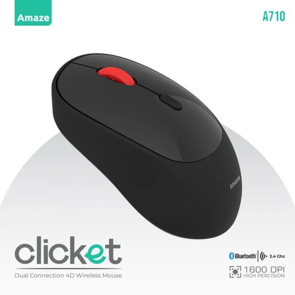 Amaze A710 (Black) Clicket Dual Wireless Mouse