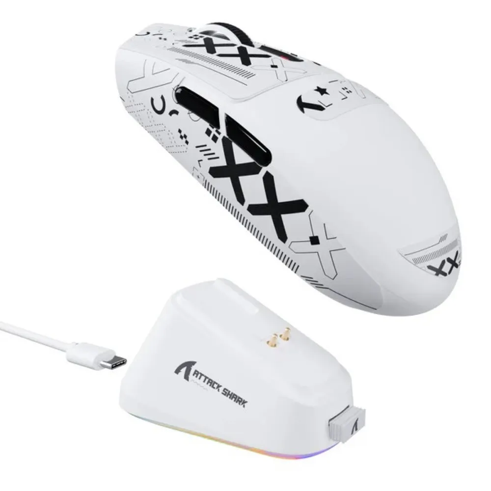 Buy Attack Shark G3 PRO (White) Tri-Mode Wireless Gaming Mouse with Charging Dock online in Pakistan at WaddaGamer