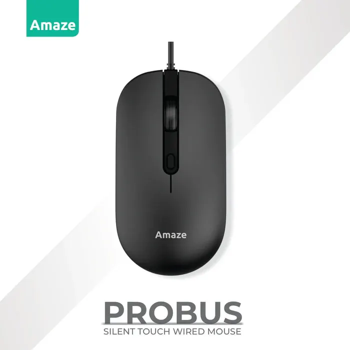 Amaze A704 Probus (Black) Series Silent Touch Wired Mouse