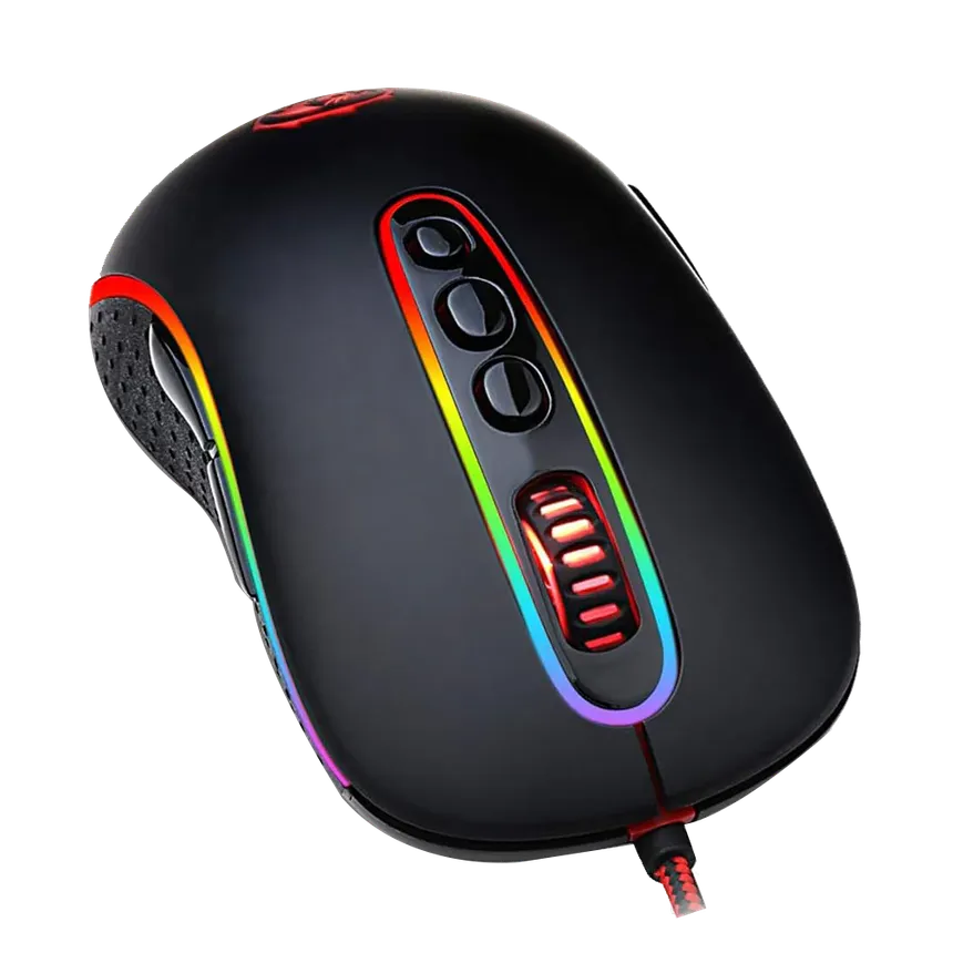 Redragon pc gear Redragon M718 Phoenix-2 (Black with RGB) 10000 DPI Wired Gaming Mouse front view