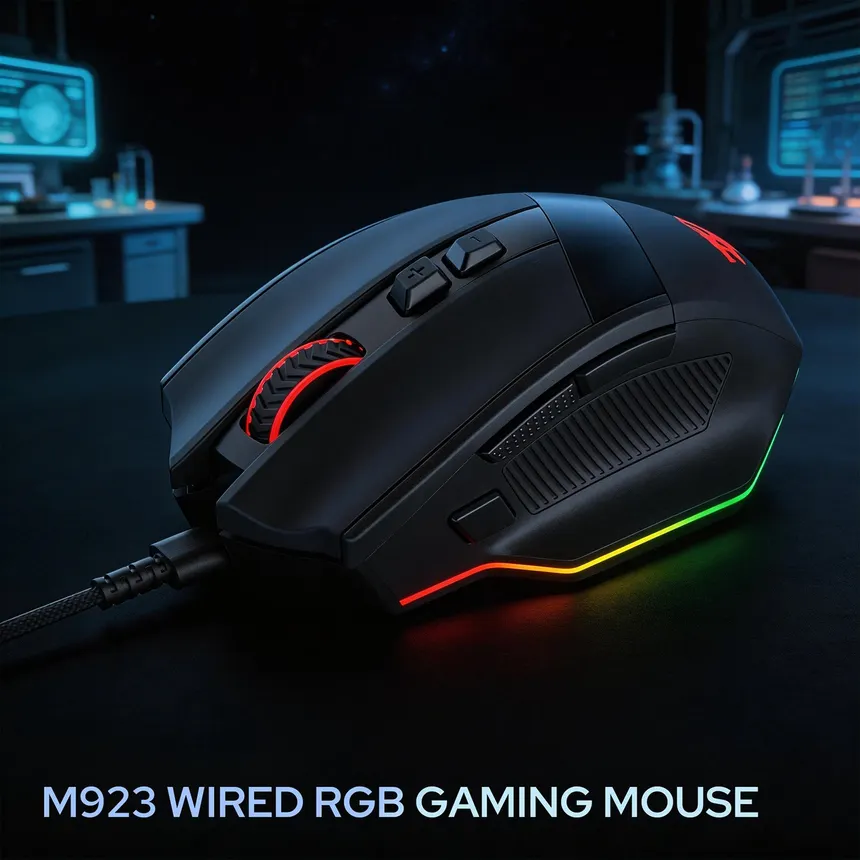 Redragon Stealth M923 (Black with RGB) Wired Gaming Mouse price in Pakistan product image
