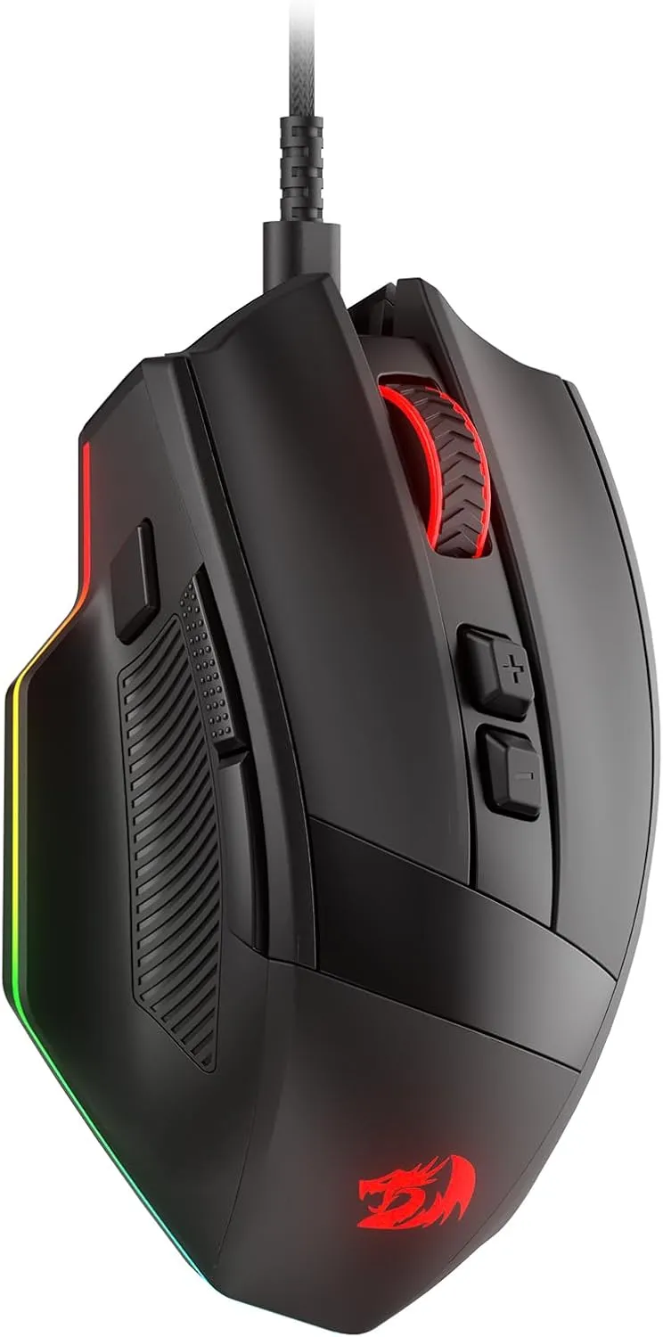Redragon pc gear Redragon Stealth M923 (Black with RGB) Wired Gaming Mouse front view