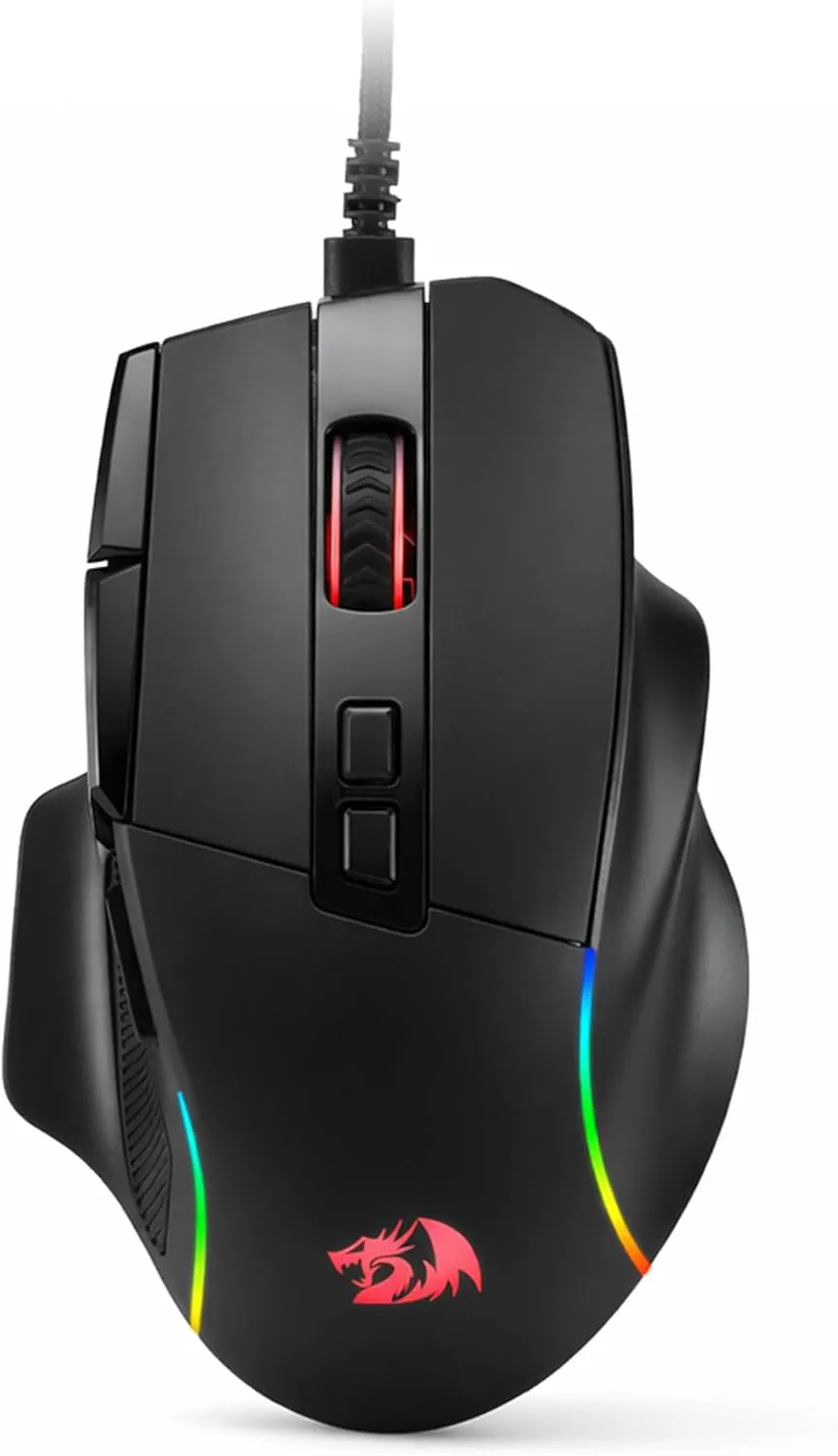 Redragon pc gear Redragon M925 Viper (Black with RGB) Optical Wired Gaming Mouse front view