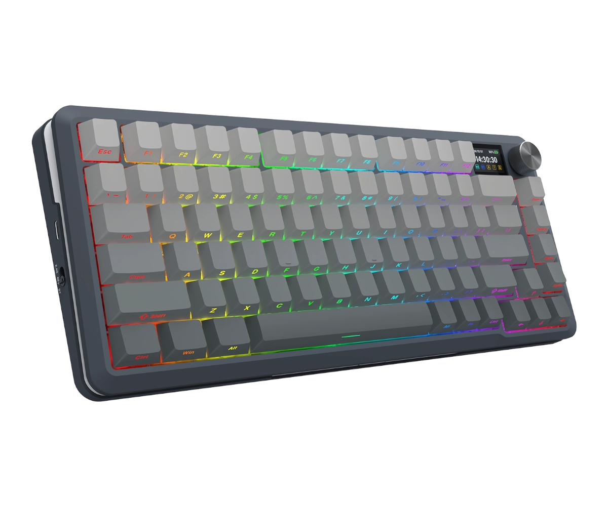 Redragon pc gear Redragon K708 Flekact Pro (Gradient Gray with RGB) Wireless Mechanical Keyboard front view