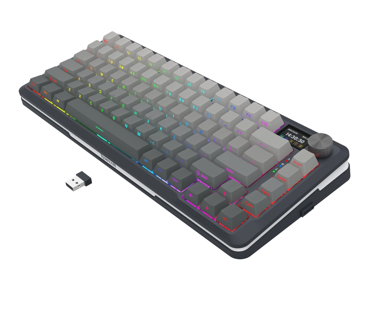 Redragon K708 Flekact Pro (Gradient Gray with RGB) Wireless Mechanical Keyboard image 4