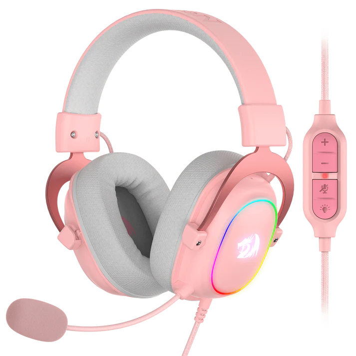 Redragon H510 ZEUS-X (Pink with RGB) Wired Gaming Headphone (Open-Box)