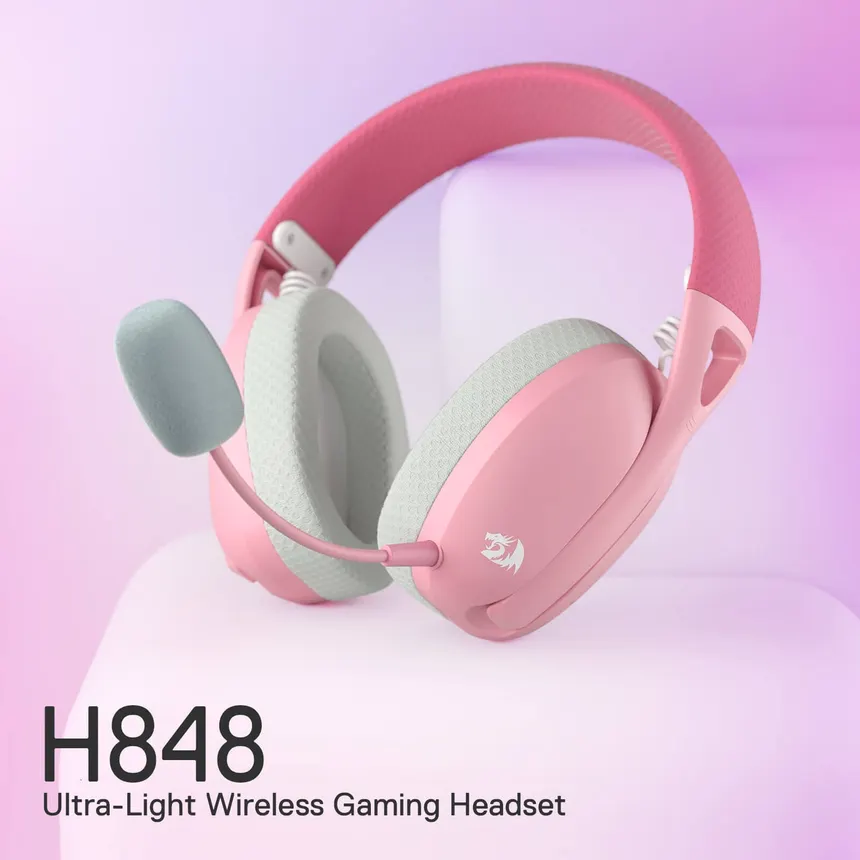Redragon H848 IRE Pro (Pink & Grey) Wireless Gaming Headphone price in Pakistan product image
