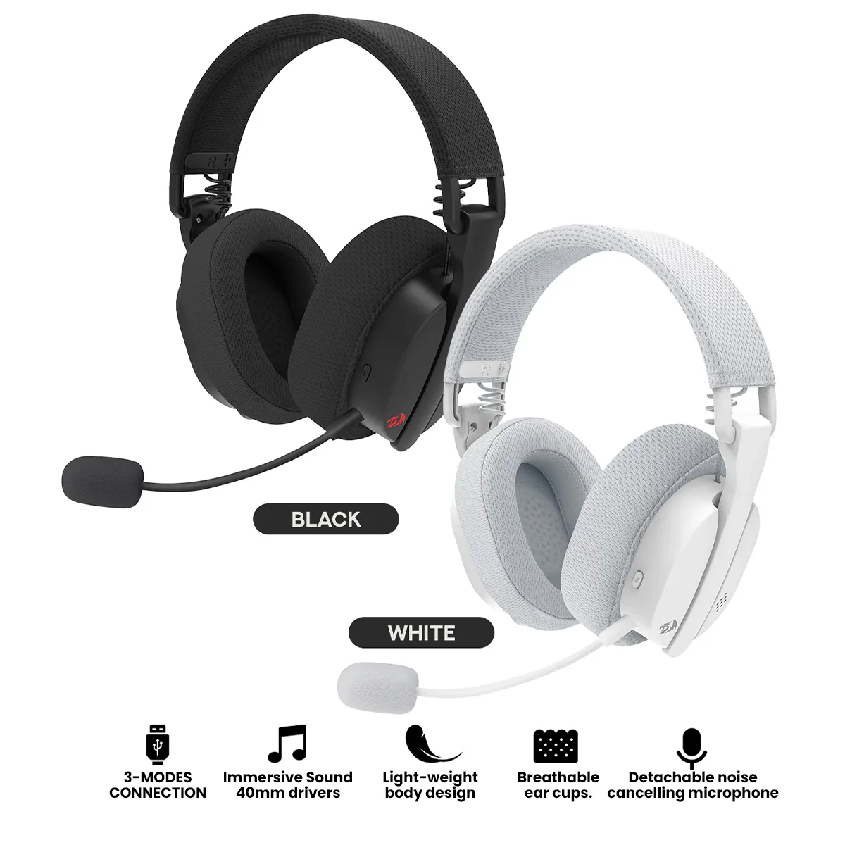 Redragon Luce H888 (White) Tri-Mode Wireless Gaming Headphone price in Pakistan product image