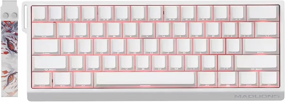 Mad Lions pc gear Madlions FGG MAD 60 HE (White with RGB) Gaming Keyboard front view