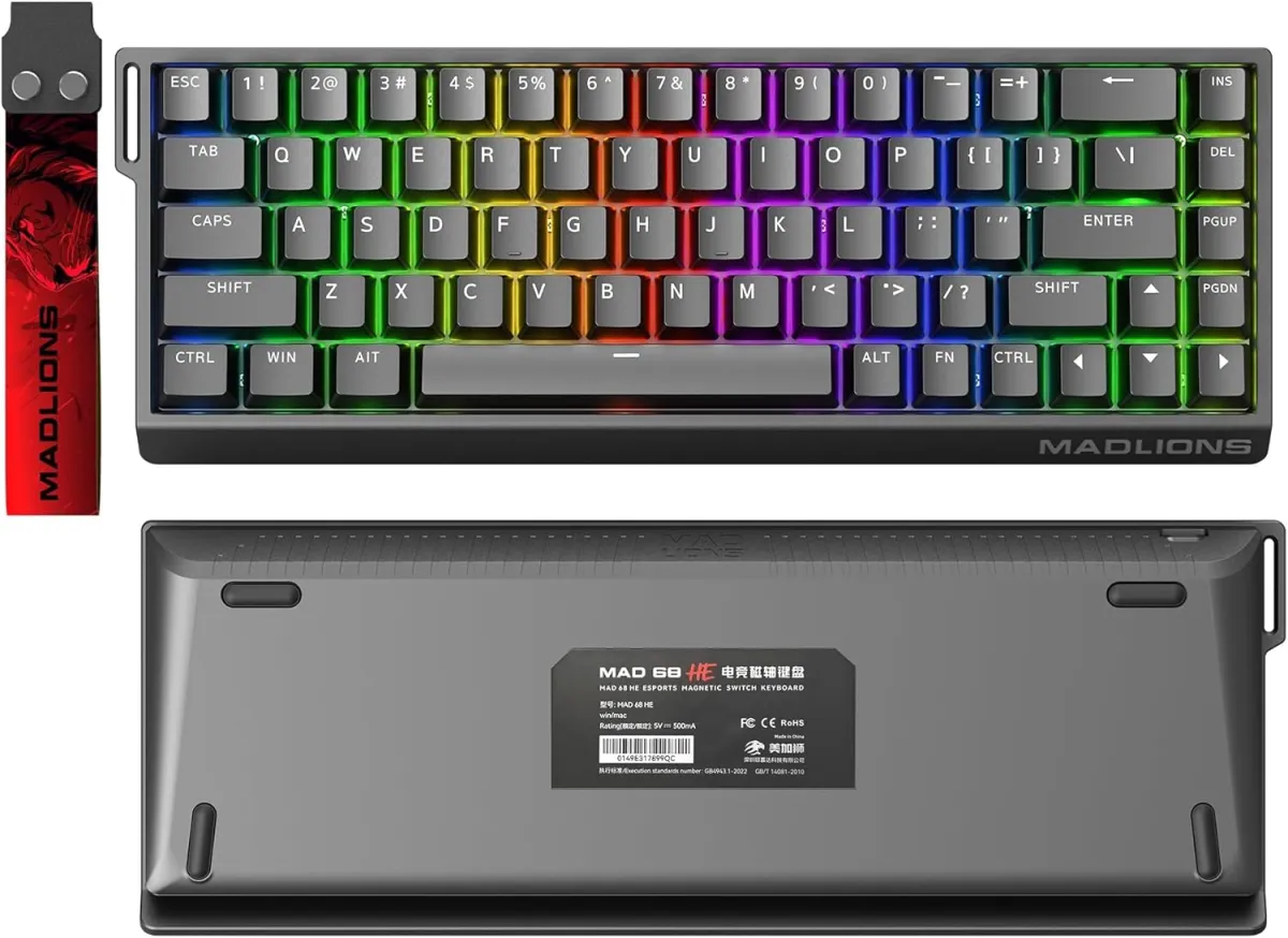 Mad Lions pc gear Madlions FGG MAD 60 HE (Black with RGB) Gaming Keyboard front view