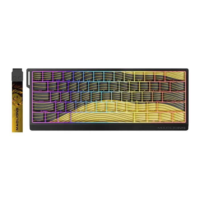 Mad Lions pc gear Madlions FGG MAD 60 HE (Yellow with RGB) Contour Sideface Gaming Keyboard front view