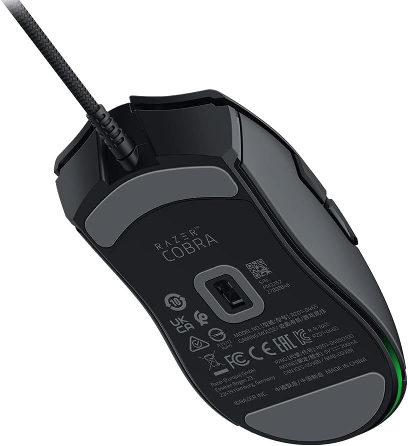 Razer pc gear Razer Cobra (Black with RGB) Lightweight Wired Gaming Mouse (Without Box) front view