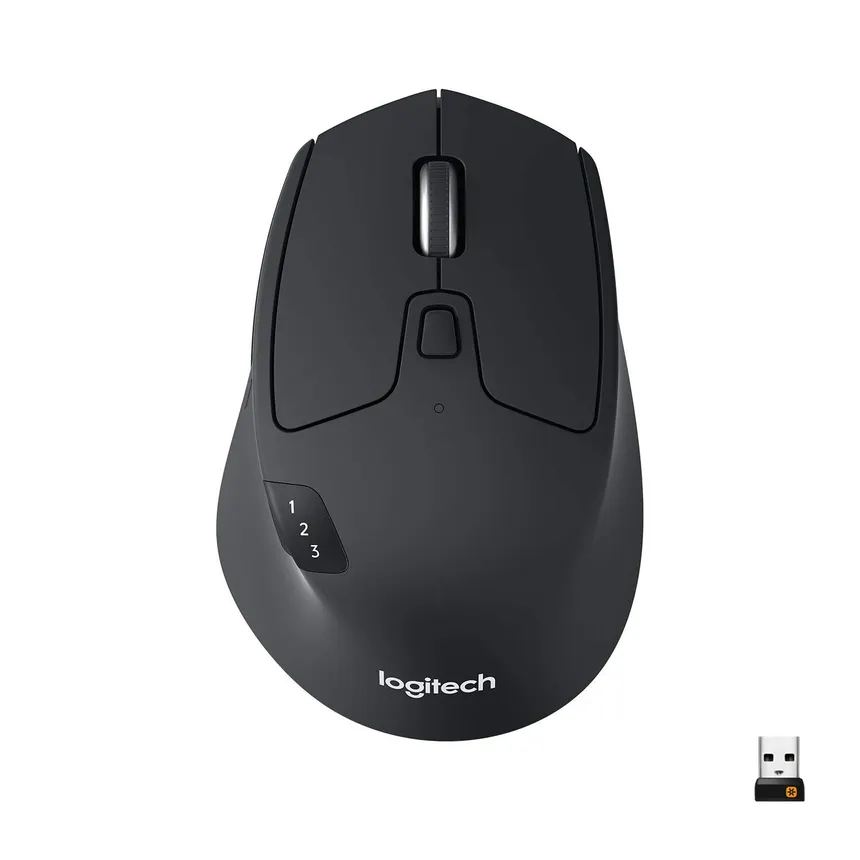 Logitech M720 Triathlon (Black with White) Multi-Device Wireless Mouse