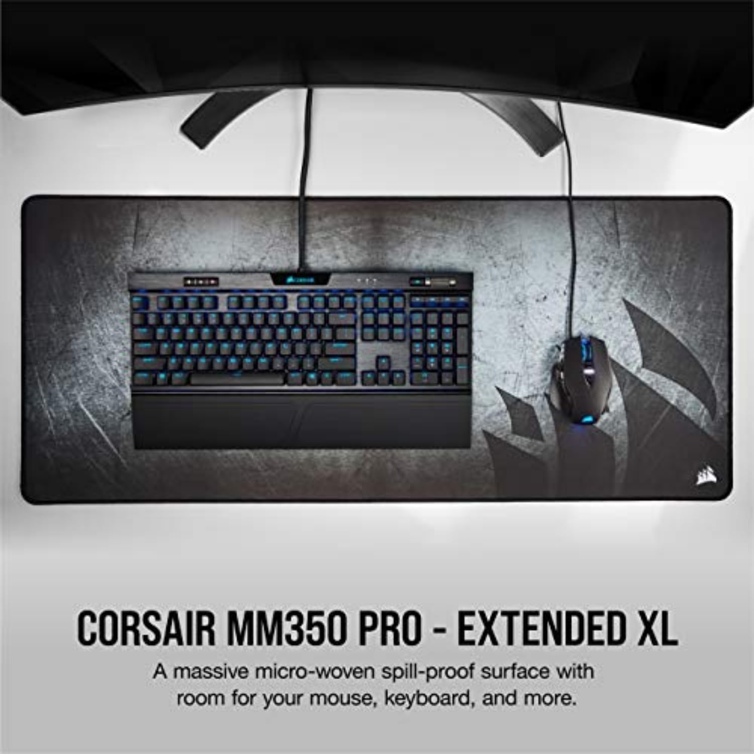 Corsair MM350 (Black) Extended XL Premium Anti-Fray Cloth Gaming Mousepad