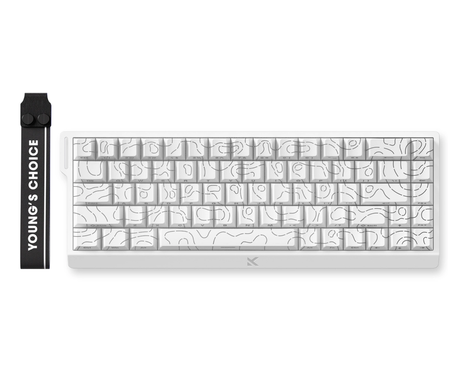 MCHOSE pc gear MCHOSE ACE 68 HE (White with RGB) Magnetic Switch Gaming Keyboard front view