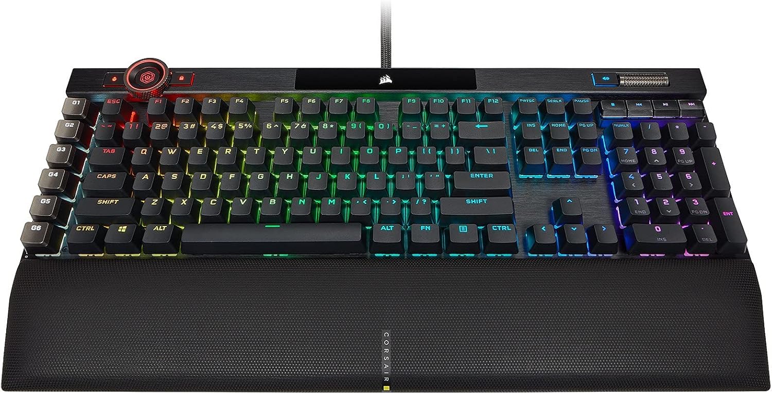 Corsair pc gear Corsair K100 (Black with RGB) Mechanical & Gaming Keyboard front view