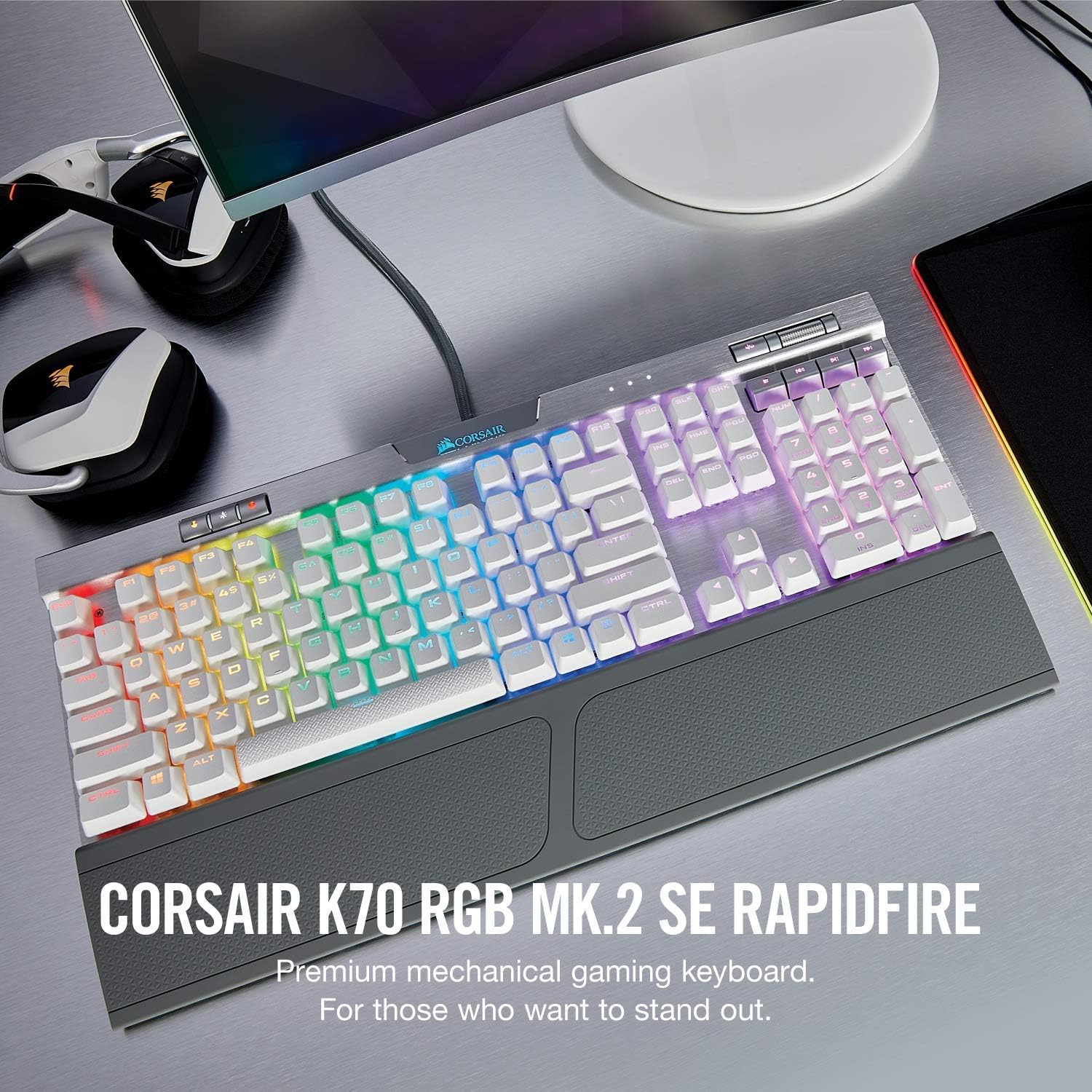 Corsair K70 MK.2 SE (White with RGB) Cherry MX Speed Mechanical & Gaming Keyboard price in Pakistan product image