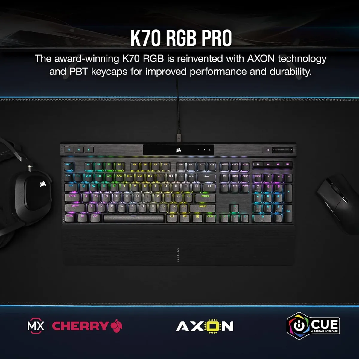 Corsair K70 RGB PRO (Cherry MX Speed / Cherry MX Blue) Mechanical & Gaming Keyboard price in Pakistan product image