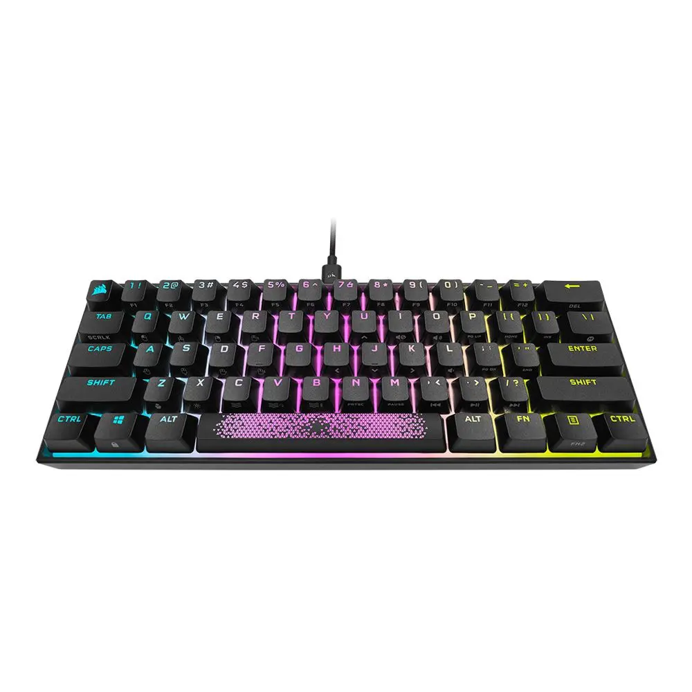Corsair pc gear Corsair K65 RGB Mini (Black) 60% Mechanical Keyboard (Without Box) front view
