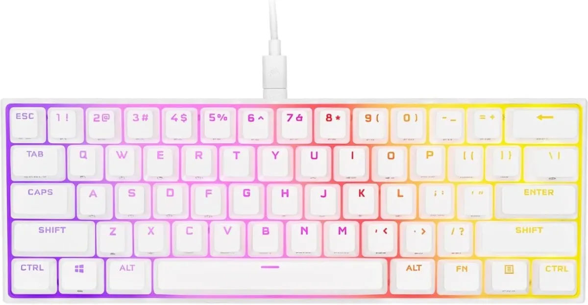 Buy Corsair K65 RGB Mini (White) 60% Mechanical Keyboard (Without Box) online in Pakistan at WaddaGamer