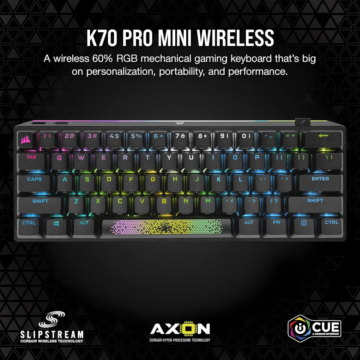 Corsair K70 Pro Mini (Black with RGB) 60% Wireless Gaming & Mechanical Keyboard price in Pakistan product image