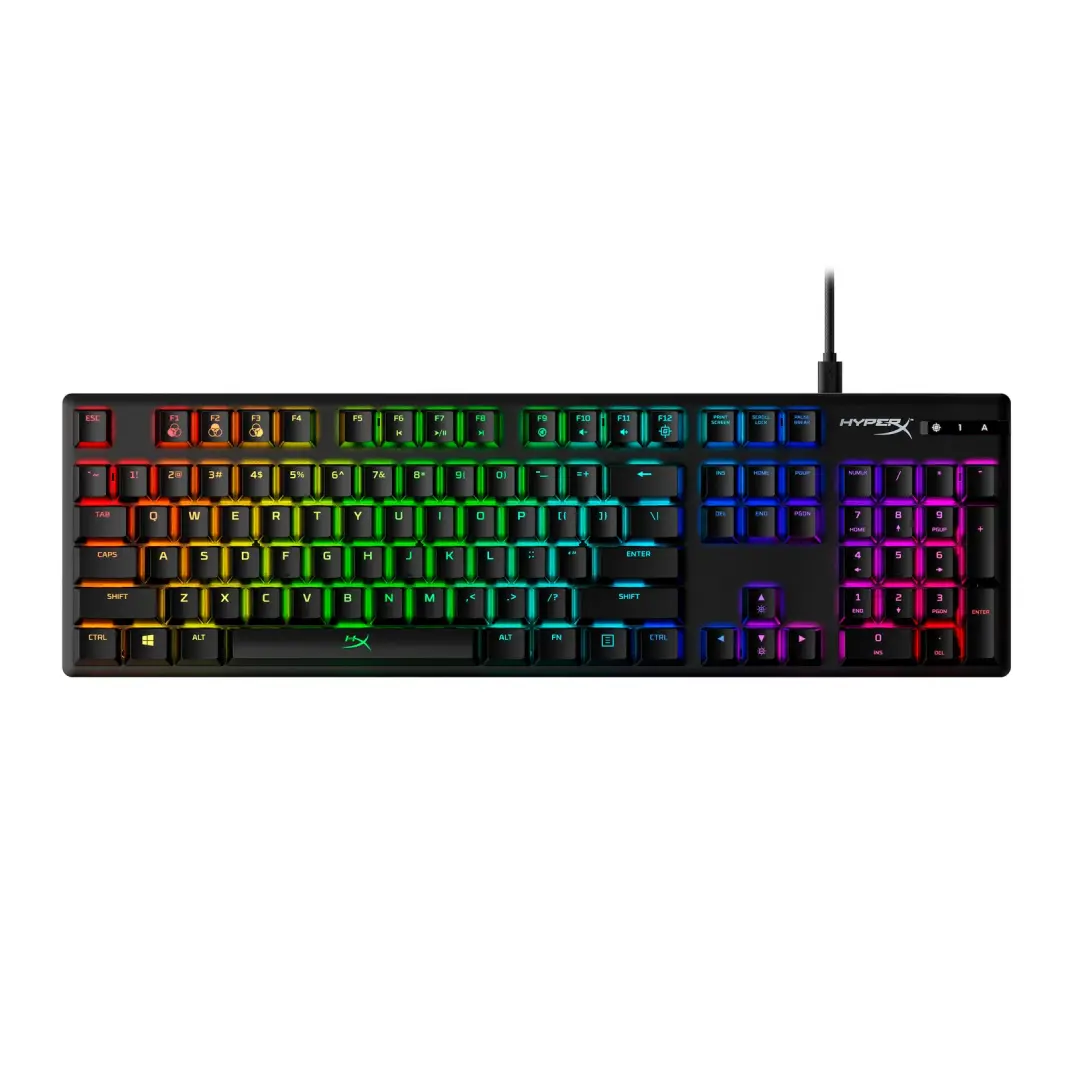 HyperX pc gear HyperX Alloy Origins (Black with RGB) 100% Wired Mechanical & Gaming Keyboard front view