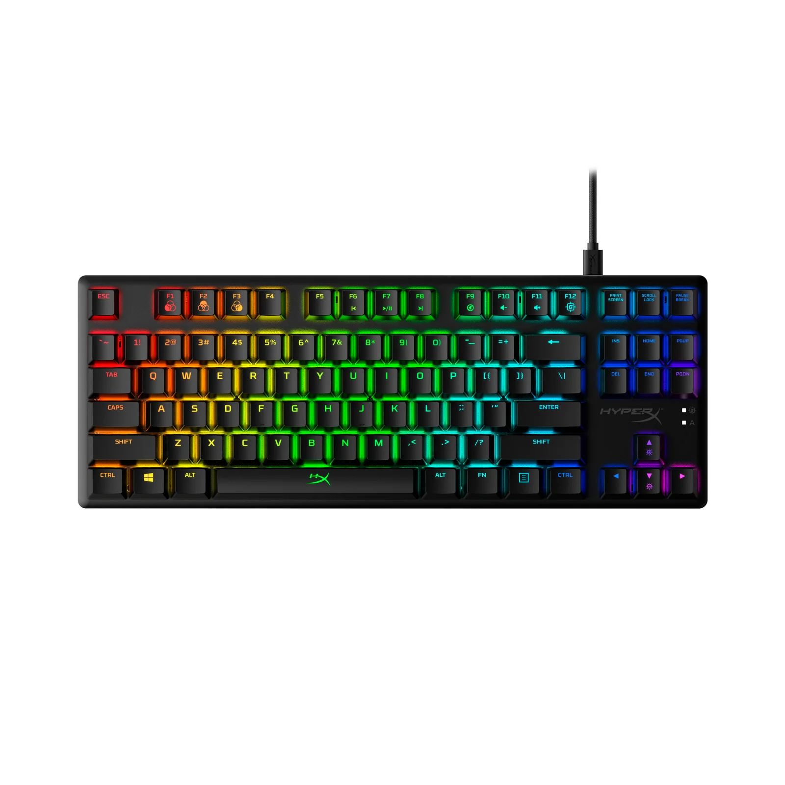 HyperX pc gear HyperX Alloy Origins Core TKL (Black with RGB) Tenkeyless & HyperX Blue Switches Wired Mechanical & Gaming Keyboard front view
