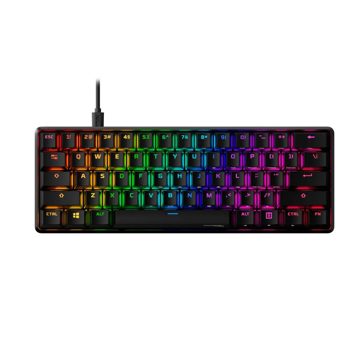HyperX pc gear HyperX Alloy Origins 60% (Black with RGB) Aqua Switches Wired Mechanical & Gaming Keyboard(OPEN BOX) front view