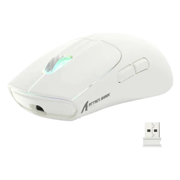 Attack Shark X5 (White with RGB Honeycomb Design) Wireless Gaming Mouse image 4