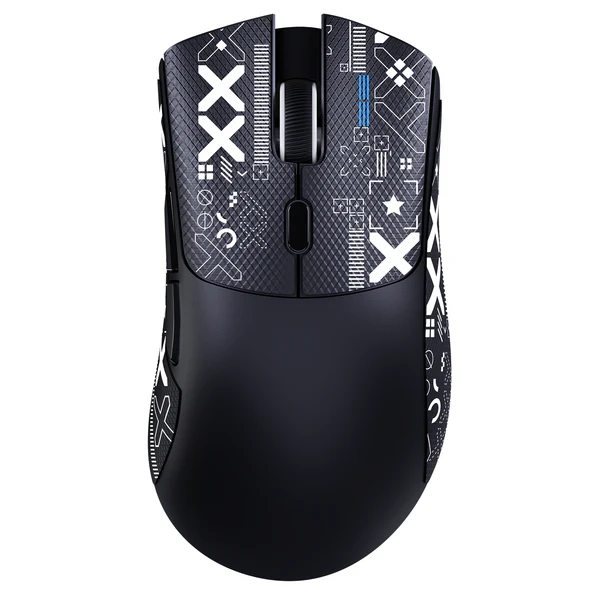 Attack Shark pc gear Attack Shark R1 (Black with Grip Tape) Wireless Gaming Mouse front view