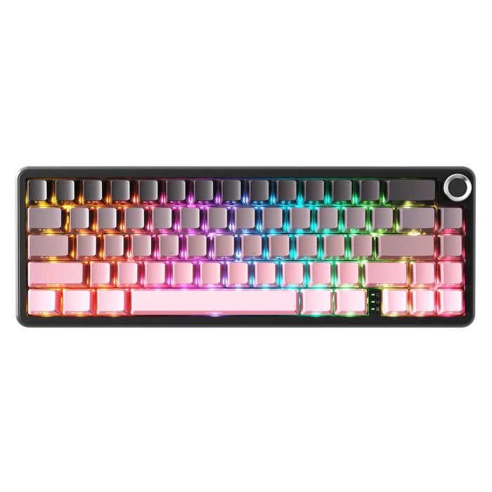 Buy Attack Shark X66 (Blackberry / Pink with RGB) Wireless Gasket Mechanical Keyboard online in Pakistan at WaddaGamer