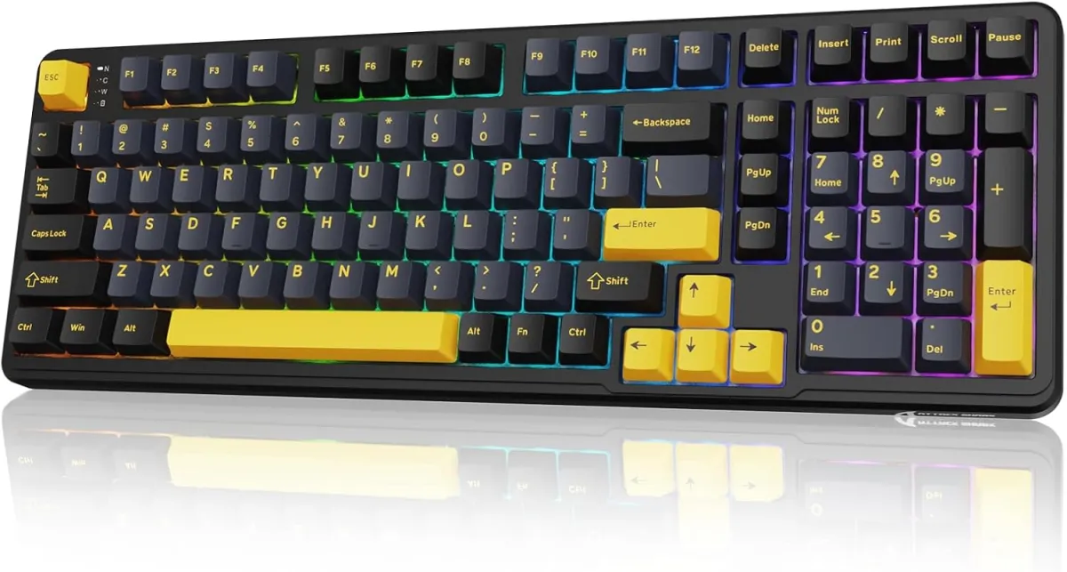 Attack Shark pc gear Attack Shark X98 (Black / Starry Black) Wireless Gasket Mechanical Keyboard front view