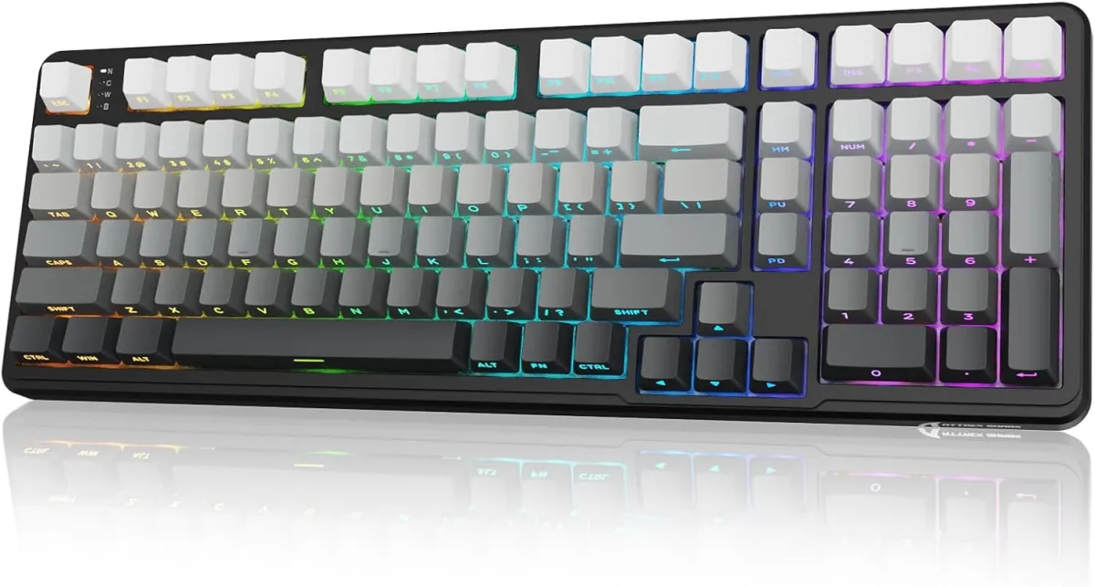 Attack Shark pc gear Attack Shark X98 (Moonlight / Black Gradient) Wireless Gasket Mechanical Keyboard front view