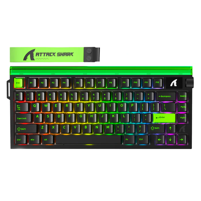 Buy Attack Shark R85 HE (Black Green with RGB) 75% Hall Effect Rapid Trigger Keyboard online in Pakistan at WaddaGamer