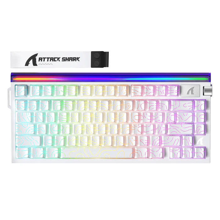 Buy Attack Shark R85 HE (White Contour with RGB) 75% Hall Effect Rapid Trigger Keyboard online in Pakistan at WaddaGamer