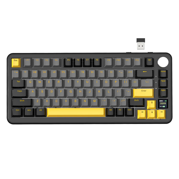 Attack Shark pc gear Attack Shark X85 Pro (Starshine Black) 75% Wireless Mechanical & Gaming Keyboard front view