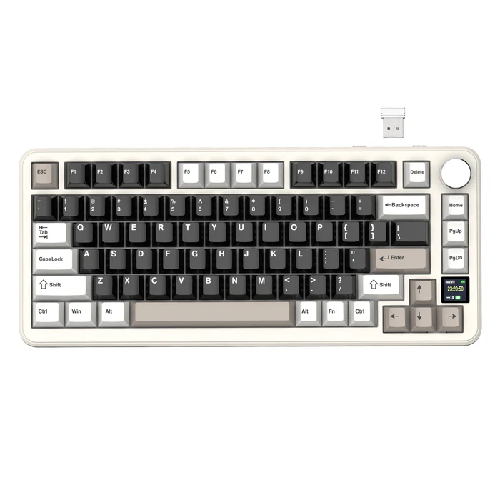 Attack Shark pc gear Attack Shark X85 Pro (White Cheese) 75% Wireless Mechanical & Gaming Keyboard front view