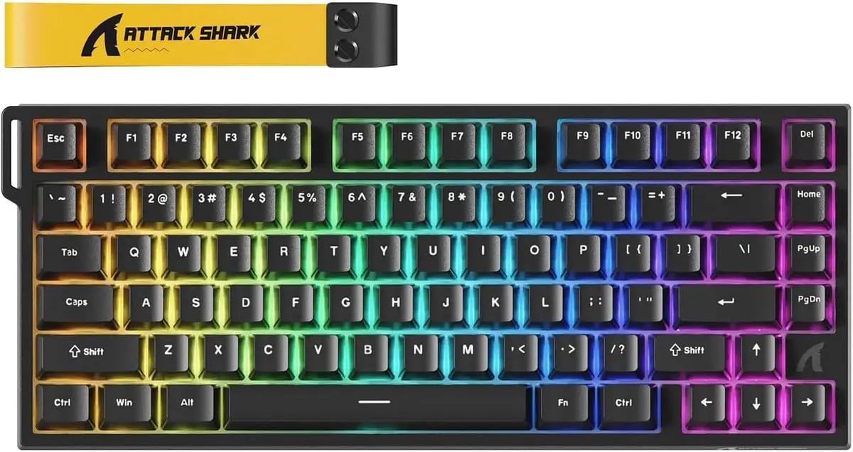 Attack Shark pc gear Attack Shark R82 HE (Black) Rapid Trigger Wired Mechanical & Gaming Keyboard front view