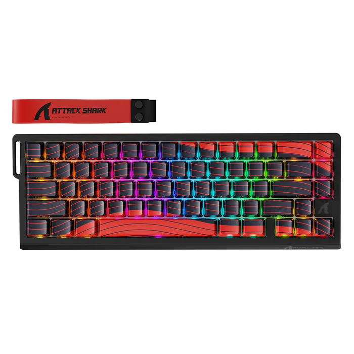 Buy Attack Shark X68 Pro HE (Black & Red Contour) Wireless Rapid Trigger Gaming Keyboard online in Pakistan at WaddaGamer
