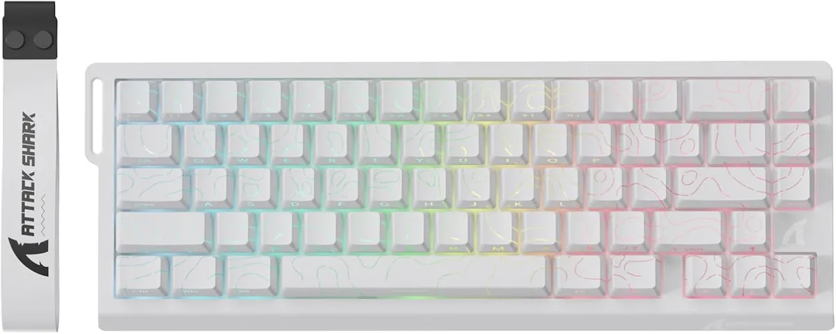 Buy Attack Shark X68 Pro HE (White Contour) Wireless Rapid Trigger Gaming Keyboard online in Pakistan at WaddaGamer