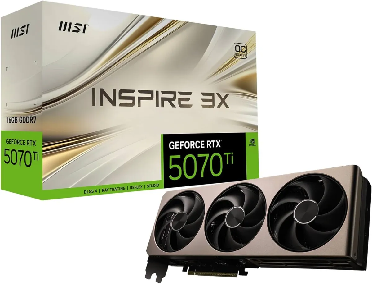 GeForce RTX™ 5070 Ti 16G INSPIRE 3X Graphic Card (Box Pack) – 1 Year Warranty price in Pakistan product image