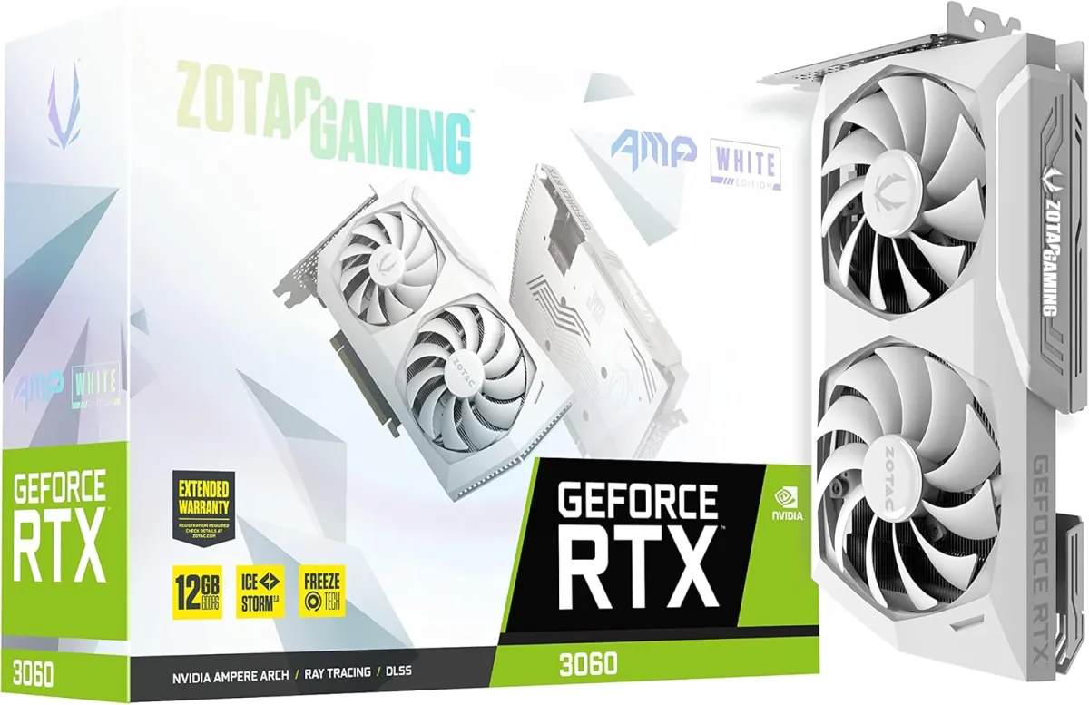 GeForce RTX™ 3060 AMP Ti GDDR6 Twin Edge (White Edition) Zotac Gaming Graphic Card price in Pakistan product image