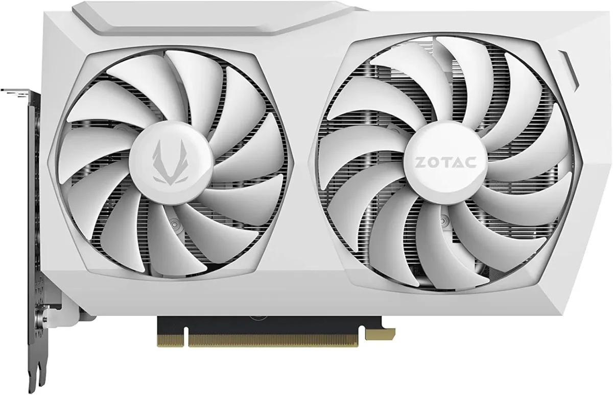 NVIDIA pc gear GeForce RTX™ 3060 AMP Ti GDDR6 Twin Edge (White Edition) Zotac Gaming Graphic Card front view